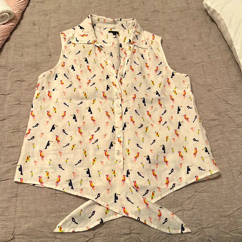 Tuccan Linen Blouse _ Talbots sz L